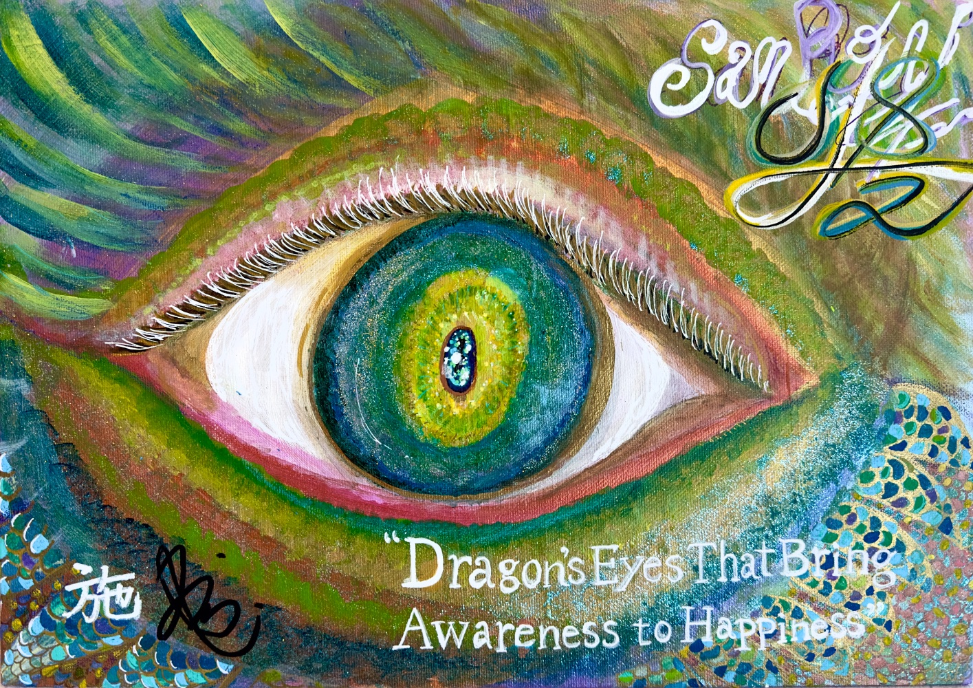 The Dragon Eye of Hope — original acrylic painting by MIRAI