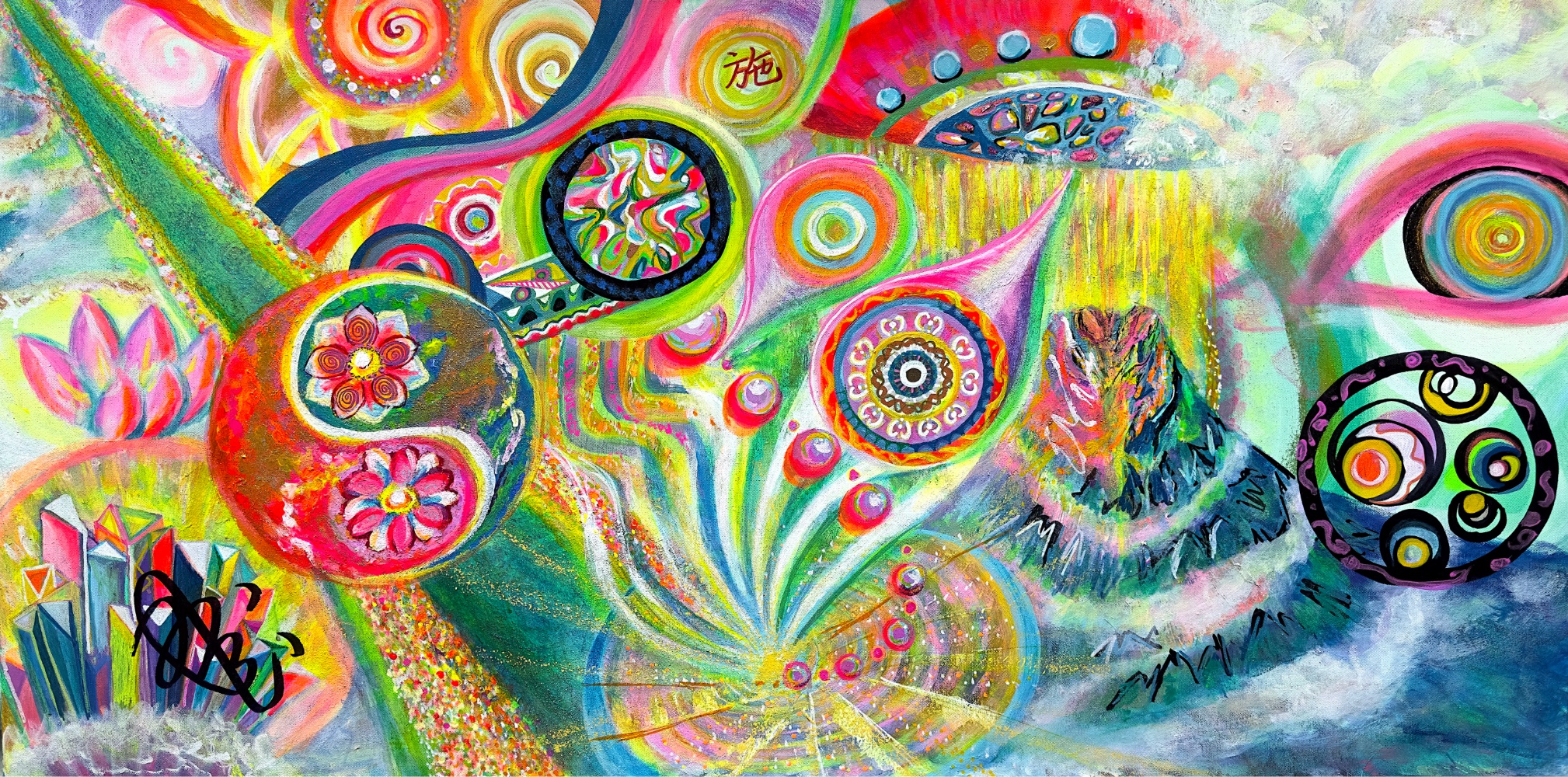 The Universe Awakens — original acrylic painting by MIRAI